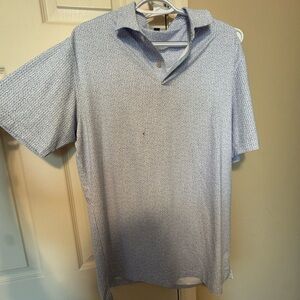 Peter Millar Light Blue Textured Polo Shirt
